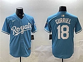 Men's Kansas City Royals #18 Yuli Gurriel Blue Cool Base Stitched Jersey,baseball caps,new era cap wholesale,wholesale hats